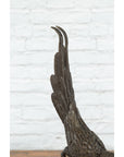 Bronze Statue of a Parrot Perched on a Branch and Leaning Down, with Dark Patina-4. Asian & Chinese Furniture, Art, Antiques, Vintage Home Décor for sale at FEA Home