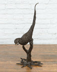 Bronze Statue of a Parrot Perched on a Branch and Leaning Down, with Dark Patina-9. Asian & Chinese Furniture, Art, Antiques, Vintage Home Décor for sale at FEA Home