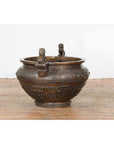 Vintage Low Wax Bronze Planter with Food Dug Guardian Lions-12. Asian & Chinese Furniture, Art, Antiques, Vintage Home Décor for sale at FEA Home