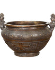 Vintage Low Wax Bronze Planter with Food Dug Guardian Lions-1. Asian & Chinese Furniture, Art, Antiques, Vintage Home Décor for sale at FEA Home