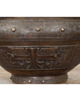 Vintage Low Wax Bronze Planter with Food Dug Guardian Lions-8. Asian & Chinese Furniture, Art, Antiques, Vintage Home Décor for sale at FEA Home