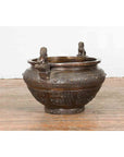 Vintage Low Wax Bronze Planter with Food Dug Guardian Lions-10. Asian & Chinese Furniture, Art, Antiques, Vintage Home Décor for sale at FEA Home