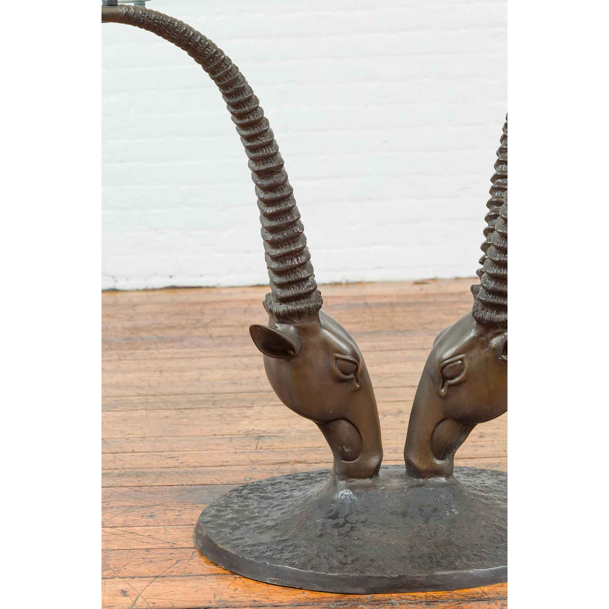 Contemporary Cast Bronze Double Antelope Dining Table Base with Dark Patina-8. Asian & Chinese Furniture, Art, Antiques, Vintage Home Décor for sale at FEA Home