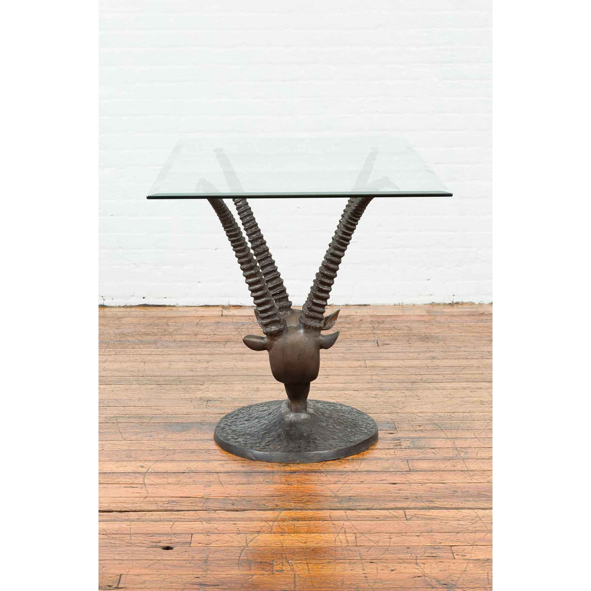 Contemporary Cast Bronze Double Antelope Dining Table Base with Dark Patina-7. Asian & Chinese Furniture, Art, Antiques, Vintage Home Décor for sale at FEA Home