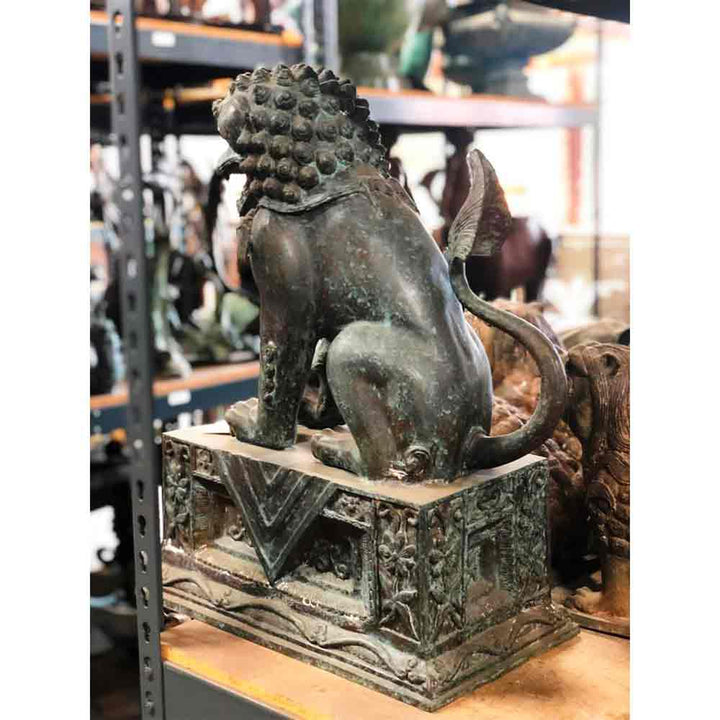 Guardian Lion Foo Dog Statue-3. Asian & Chinese Furniture, Art, Antiques, Vintage Home Décor for sale at FEA Home