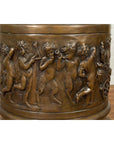 Large Greco-Roman Style Contemporary Bronze Pedestal with Bacchanalia Frieze-14. Asian & Chinese Furniture, Art, Antiques, Vintage Home Décor for sale at FEA Home