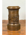 Large Greco-Roman Style Contemporary Bronze Pedestal with Bacchanalia Frieze-2. Asian & Chinese Furniture, Art, Antiques, Vintage Home Décor for sale at FEA Home