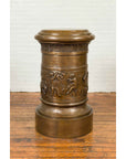 Large Greco-Roman Style Contemporary Bronze Pedestal with Bacchanalia Frieze-5. Asian & Chinese Furniture, Art, Antiques, Vintage Home Décor for sale at FEA Home
