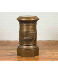 Large Greco-Roman Style Contemporary Bronze Pedestal with Bacchanalia Frieze-8. Asian & Chinese Furniture, Art, Antiques, Vintage Home Décor for sale at FEA Home