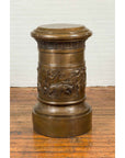 Large Greco-Roman Style Contemporary Bronze Pedestal with Bacchanalia Frieze-4. Asian & Chinese Furniture, Art, Antiques, Vintage Home Décor for sale at FEA Home