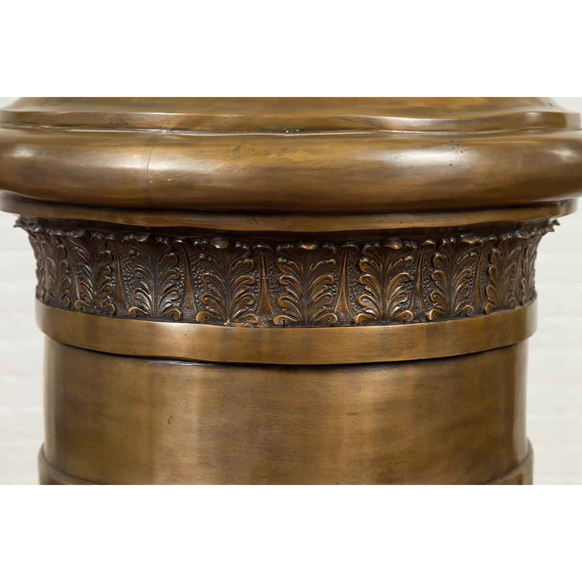Large Greco-Roman Style Contemporary Bronze Pedestal with Bacchanalia Frieze-10. Asian & Chinese Furniture, Art, Antiques, Vintage Home Décor for sale at FEA Home