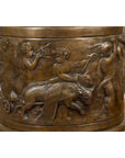 Large Greco-Roman Style Contemporary Bronze Pedestal with Bacchanalia Frieze-11. Asian & Chinese Furniture, Art, Antiques, Vintage Home Décor for sale at FEA Home