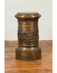 Large Greco-Roman Style Contemporary Bronze Pedestal with Bacchanalia Frieze-6. Asian & Chinese Furniture, Art, Antiques, Vintage Home Décor for sale at FEA Home
