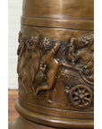 Large Greco-Roman Style Contemporary Bronze Pedestal with Bacchanalia Frieze-13. Asian & Chinese Furniture, Art, Antiques, Vintage Home Décor for sale at FEA Home