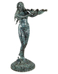 Bronze Sea Nymph Fountain with Large Shell and Turtle in Verdigris Patina-1. Asian & Chinese Furniture, Art, Antiques, Vintage Home Décor for sale at FEA Home
