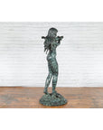 Bronze Sea Nymph Fountain with Large Shell and Turtle in Verdigris Patina-13. Asian & Chinese Furniture, Art, Antiques, Vintage Home Décor for sale at FEA Home