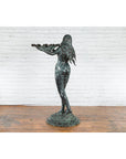 Bronze Sea Nymph Fountain with Large Shell and Turtle in Verdigris Patina-15. Asian & Chinese Furniture, Art, Antiques, Vintage Home Décor for sale at FEA Home
