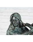 Bronze Sea Nymph Fountain with Large Shell and Turtle in Verdigris Patina-3. Asian & Chinese Furniture, Art, Antiques, Vintage Home Décor for sale at FEA Home