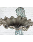 Bronze Sea Nymph Fountain with Large Shell and Turtle in Verdigris Patina-4. Asian & Chinese Furniture, Art, Antiques, Vintage Home Décor for sale at FEA Home