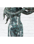 Bronze Sea Nymph Fountain with Large Shell and Turtle in Verdigris Patina-6. Asian & Chinese Furniture, Art, Antiques, Vintage Home Décor for sale at FEA Home