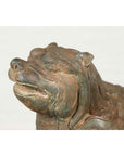 Vintage Bronze Mythical Boar Sculpture on Rectangular Base-11. Asian & Chinese Furniture, Art, Antiques, Vintage Home Décor for sale at FEA Home
