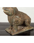 Vintage Bronze Mythical Boar Sculpture on Rectangular Base-12. Asian & Chinese Furniture, Art, Antiques, Vintage Home Décor for sale at FEA Home