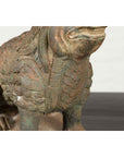 Vintage Bronze Mythical Boar Sculpture on Rectangular Base-14. Asian & Chinese Furniture, Art, Antiques, Vintage Home Décor for sale at FEA Home
