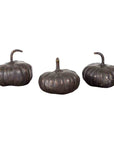 Contemporary Small Lost Wax Bronze Pumpkin Sculpture with Dark Patina, Sold Each-1. Asian & Chinese Furniture, Art, Antiques, Vintage Home Décor for sale at FEA Home