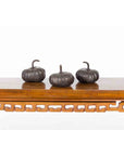 Contemporary Small Lost Wax Bronze Pumpkin Sculpture with Dark Patina, Sold Each-6. Asian & Chinese Furniture, Art, Antiques, Vintage Home Décor for sale at FEA Home
