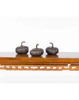 Contemporary Small Lost Wax Bronze Pumpkin Sculpture with Dark Patina, Sold Each-7. Asian & Chinese Furniture, Art, Antiques, Vintage Home Décor for sale at FEA Home
