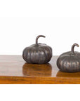 Contemporary Small Lost Wax Bronze Pumpkin Sculpture with Dark Patina, Sold Each-8. Asian & Chinese Furniture, Art, Antiques, Vintage Home Décor for sale at FEA Home