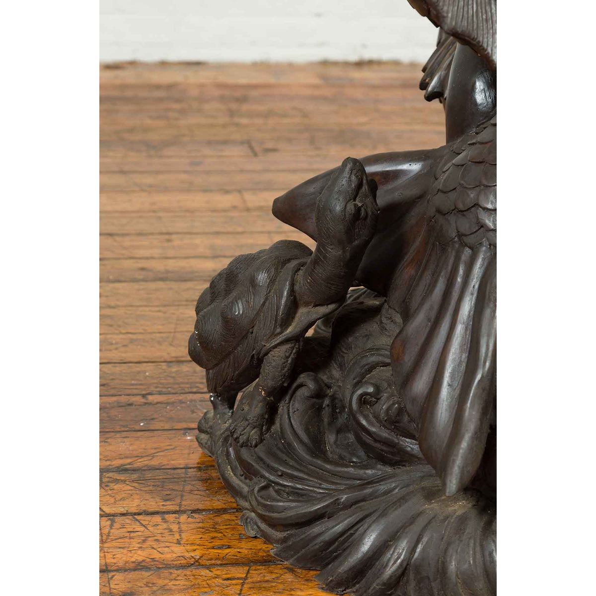 Greco-Roman Style Vintage Bronze Fountain Depicting a Putto Riding a Dolphin-14. Asian & Chinese Furniture, Art, Antiques, Vintage Home Décor for sale at FEA Home