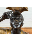 Vintage Bronze Candle Holder Statue on Shell Base-11. Asian & Chinese Furniture, Art, Antiques, Vintage Home Décor for sale at FEA Home
