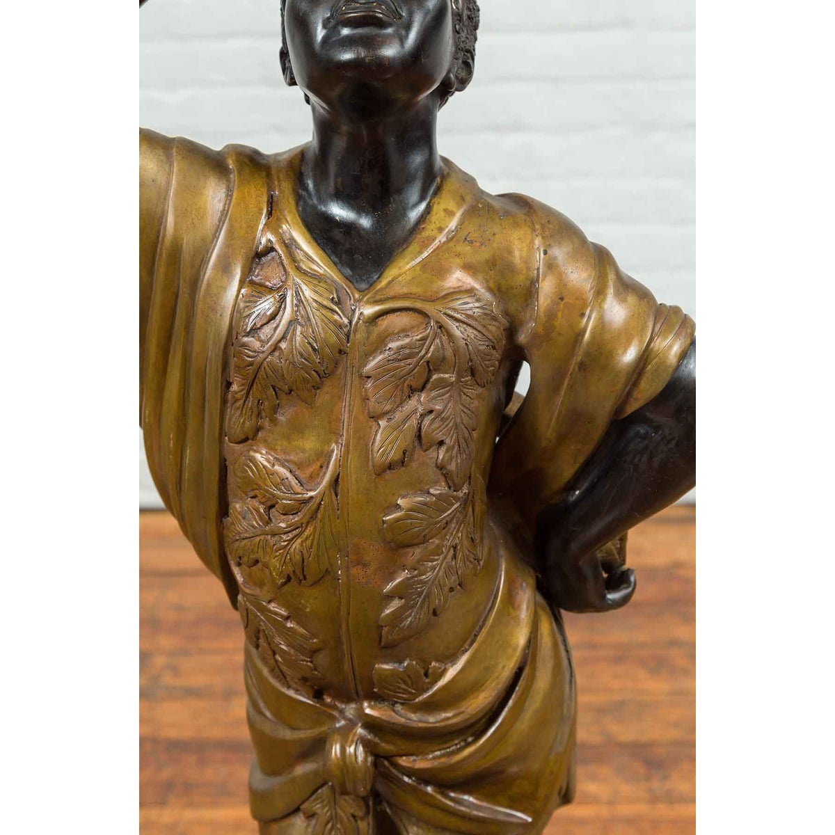 Vintage Bronze Candle Holder Statue on Shell Base-12. Asian & Chinese Furniture, Art, Antiques, Vintage Home Décor for sale at FEA Home