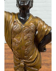 Vintage Bronze Candle Holder Statue on Shell Base-12. Asian & Chinese Furniture, Art, Antiques, Vintage Home Décor for sale at FEA Home