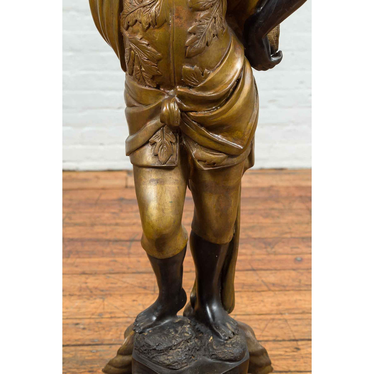 Vintage Bronze Candle Holder Statue on Shell Base-13. Asian & Chinese Furniture, Art, Antiques, Vintage Home Décor for sale at FEA Home