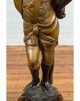 Vintage Bronze Candle Holder Statue on Shell Base-13. Asian & Chinese Furniture, Art, Antiques, Vintage Home Décor for sale at FEA Home