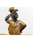 Vintage Bronze Candle Holder Statue on Shell Base-17. Asian & Chinese Furniture, Art, Antiques, Vintage Home Décor for sale at FEA Home
