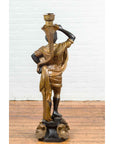 Vintage Bronze Candle Holder Statue on Shell Base-5. Asian & Chinese Furniture, Art, Antiques, Vintage Home Décor for sale at FEA Home