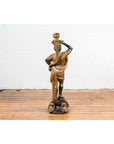 Vintage Bronze Candle Holder Statue on Shell Base-9. Asian & Chinese Furniture, Art, Antiques, Vintage Home Décor for sale at FEA Home