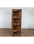 Rustic Indian 19th Century Corner Cabinet with Carved Motifs and Three Shelves-2. Asian & Chinese Furniture, Art, Antiques, Vintage Home Décor for sale at FEA Home