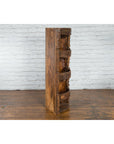Rustic Indian 19th Century Corner Cabinet with Carved Motifs and Three Shelves-3. Asian & Chinese Furniture, Art, Antiques, Vintage Home Décor for sale at FEA Home