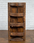 Rustic Indian 19th Century Corner Cabinet with Carved Motifs and Three Shelves-4. Asian & Chinese Furniture, Art, Antiques, Vintage Home Décor for sale at FEA Home