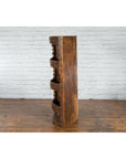 Rustic Indian 19th Century Corner Cabinet with Carved Motifs and Three Shelves-6. Asian & Chinese Furniture, Art, Antiques, Vintage Home Décor for sale at FEA Home