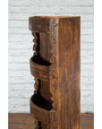 Rustic Indian 19th Century Corner Cabinet with Carved Motifs and Three Shelves-7. Asian & Chinese Furniture, Art, Antiques, Vintage Home Décor for sale at FEA Home