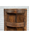 Rustic Indian 19th Century Corner Cabinet with Carved Motifs and Three Shelves-8. Asian & Chinese Furniture, Art, Antiques, Vintage Home Décor for sale at FEA Home