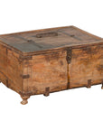 Rustic Indian 19th Century Treasure Box with Carved Rosettes and Small Feet-1. Asian & Chinese Furniture, Art, Antiques, Vintage Home Décor for sale at FEA Home