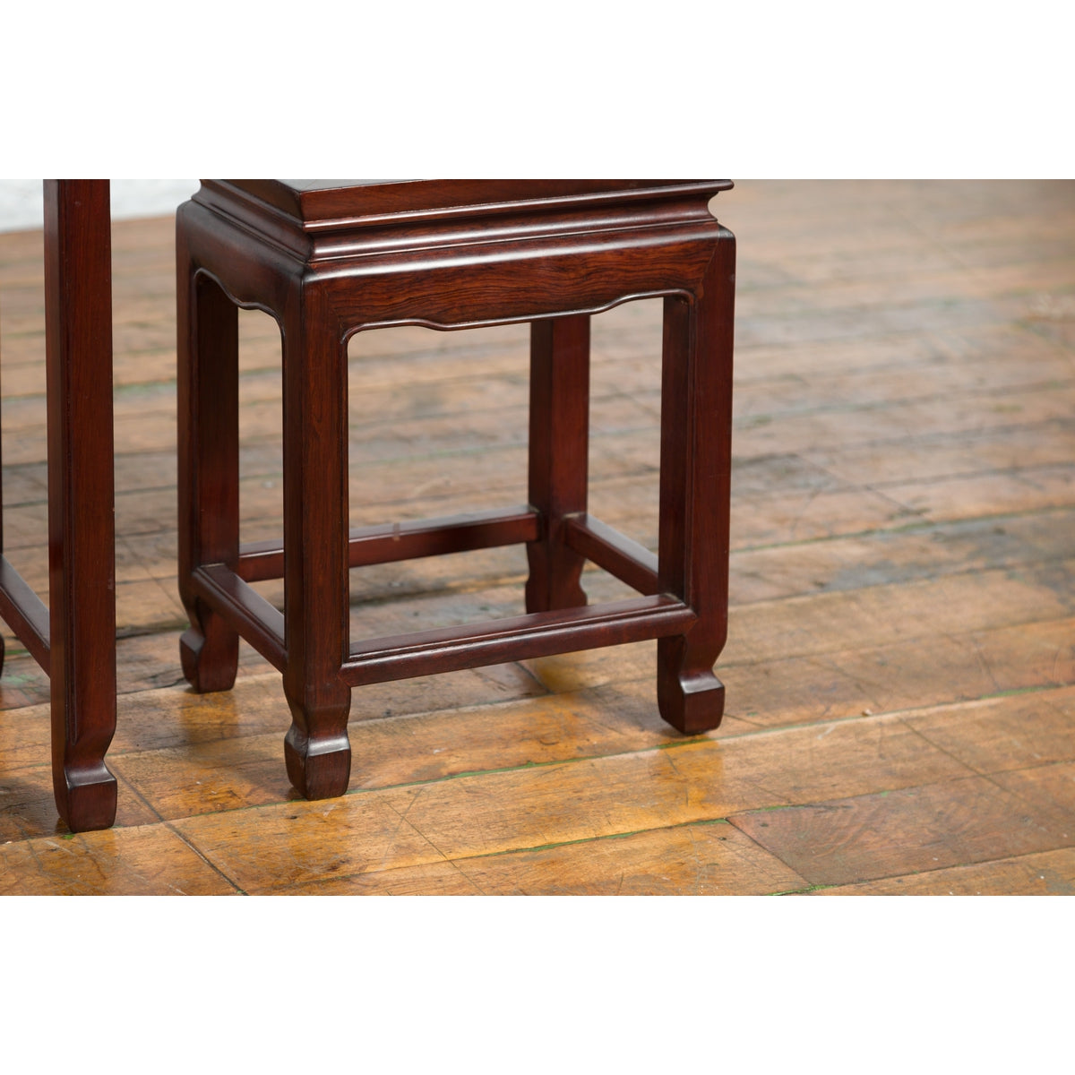 Set of Three Vintage Chinese Rosewood Nesting Tables with Dark Patina-16. Asian & Chinese Furniture, Art, Antiques, Vintage Home Décor for sale at FEA Home