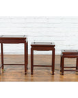 Set of Three Vintage Chinese Rosewood Nesting Tables with Dark Patina-3. Asian & Chinese Furniture, Art, Antiques, Vintage Home Décor for sale at FEA Home