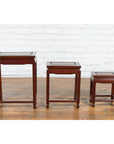 Set of Three Vintage Chinese Rosewood Nesting Tables with Dark Patina-4. Asian & Chinese Furniture, Art, Antiques, Vintage Home Décor for sale at FEA Home